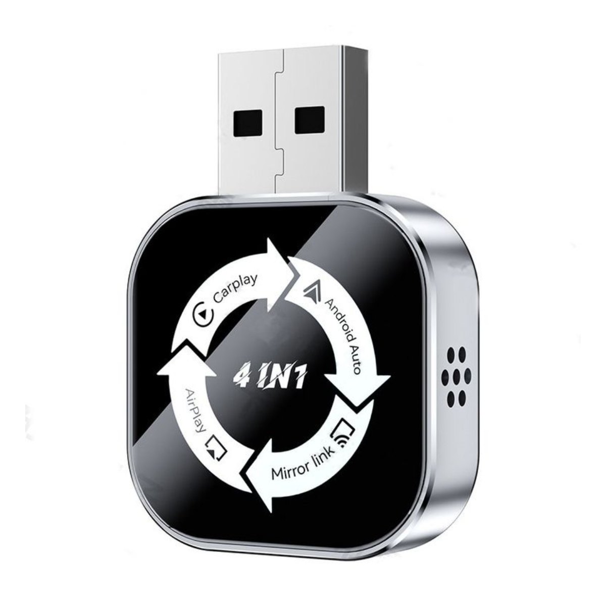 Adaptador 4 en1 CarPlay Inalámbrico para iPhone/Android - Espejo Pantalla Coche, Conexión Auto