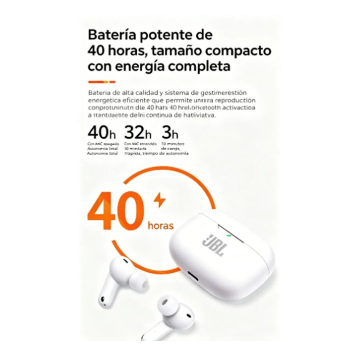 Audífonos Bluetooth JBL WAVE BEAM NC Funda protectora Negro