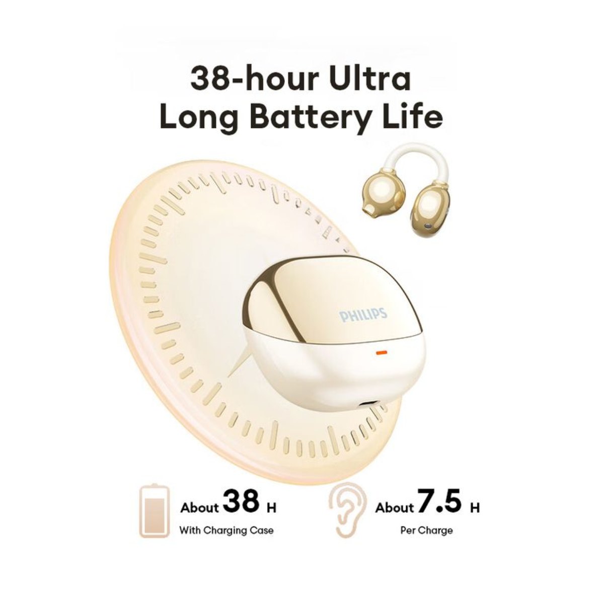 Audífonos Bluetooth Philips TAT3469 - Dorado