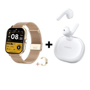 Audífonos Bluetooth Xiaomi Air 3 SE y Reloj Inteligente Y13 - Dorado
