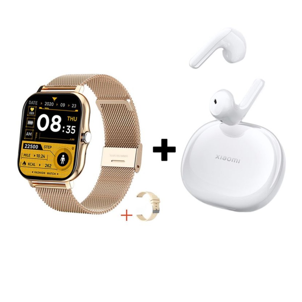 Audífonos Bluetooth Xiaomi Air 3 SE y Reloj Inteligente Y13 - Dorado