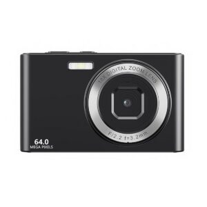 Cámara Digital 4K 64MP Zoom 18X - Negro - Flash y Luz de Relleno