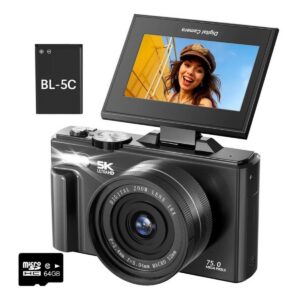 Cámara Digital 5K WiFi para Selfies 75MP Autofoco y Modo Belleza
