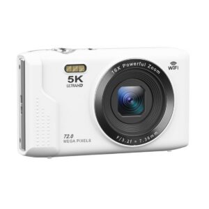 Cámara Digital S95PRO Blanca 5K|72MP con WiFi|Memoria 64GB de Regalo