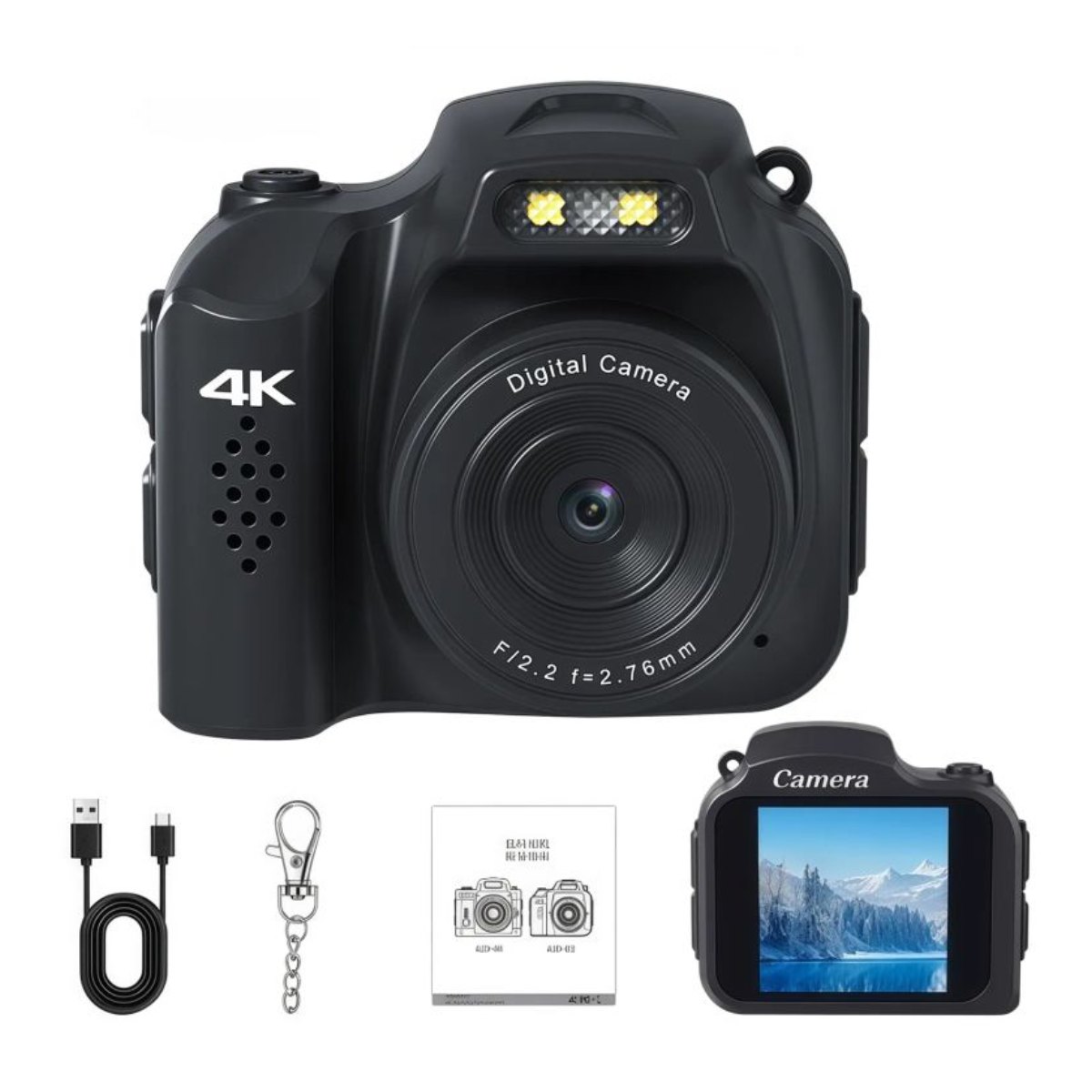 Cámara Fotográfica 4K 64MP: Mini de Bolsillo con 19 Filtros, Ultra Ligera (30g) Ideal para