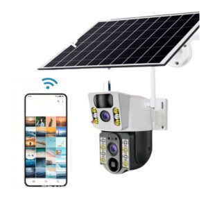 Cámaras de seguridad solares exteriores inalámbricas doble objetivo 32G