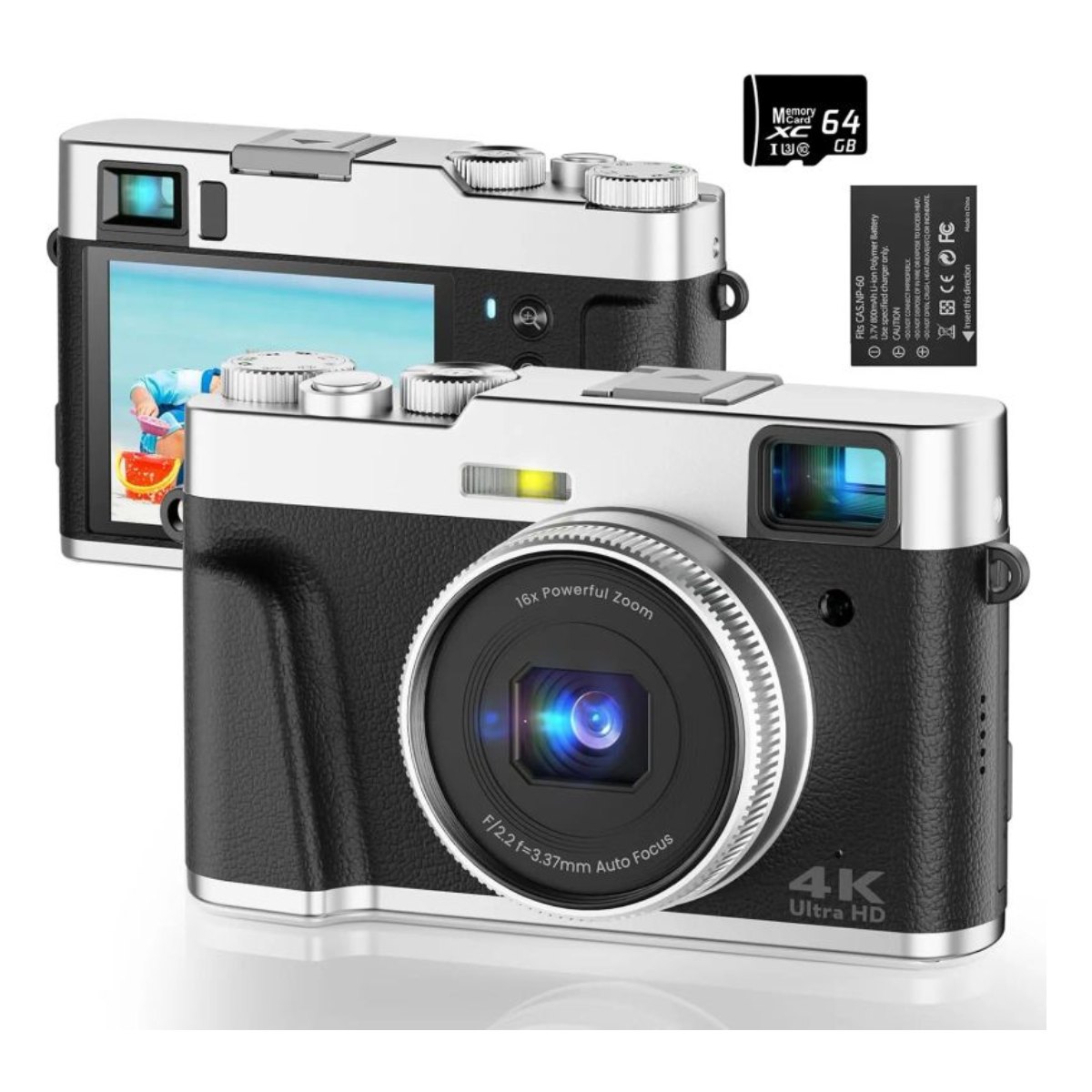 Cámaras digitales 4K 48MP RENVMEXY DC202L 64GB Negro