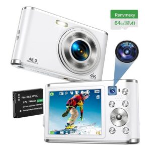Cámaras digitales Doble 48MP RENVMEXY DC306L 64GB Plata