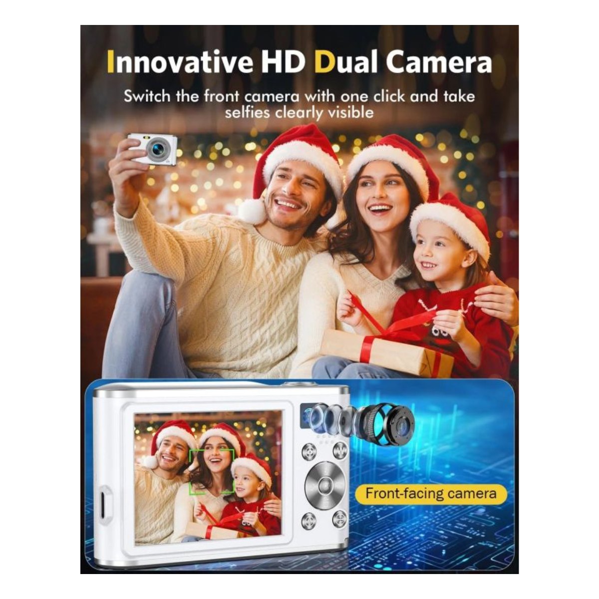 Cámaras digitales Doble 48MP RENVMEXY DC306L 64GB Plata