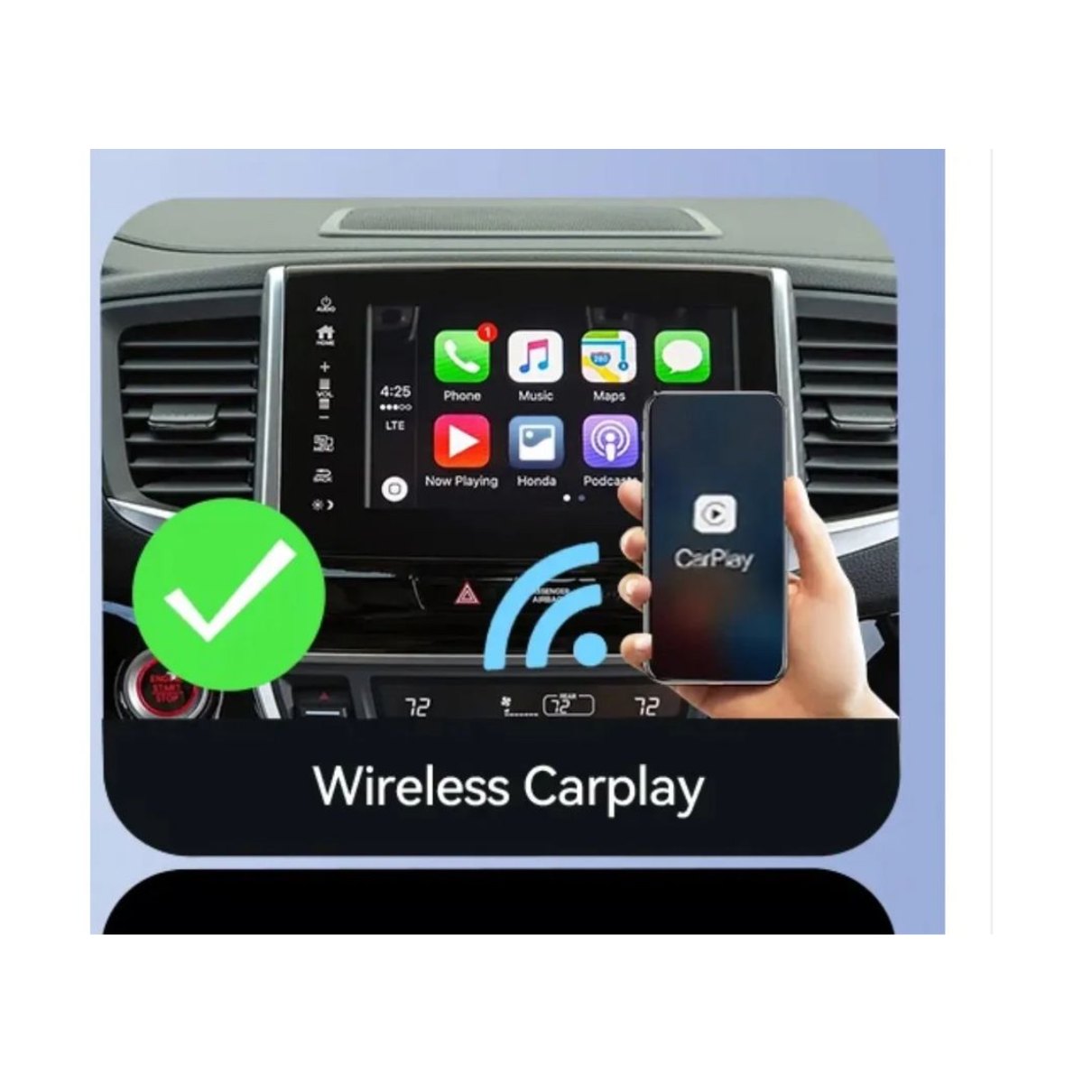 Carplay Inalámbrico Adaptador Mini 2en1 iPhone Android auto
