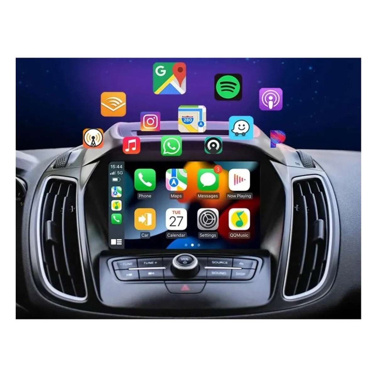 Carplay Inalámbrico Adaptador Mini 2en1 iPhone Android auto