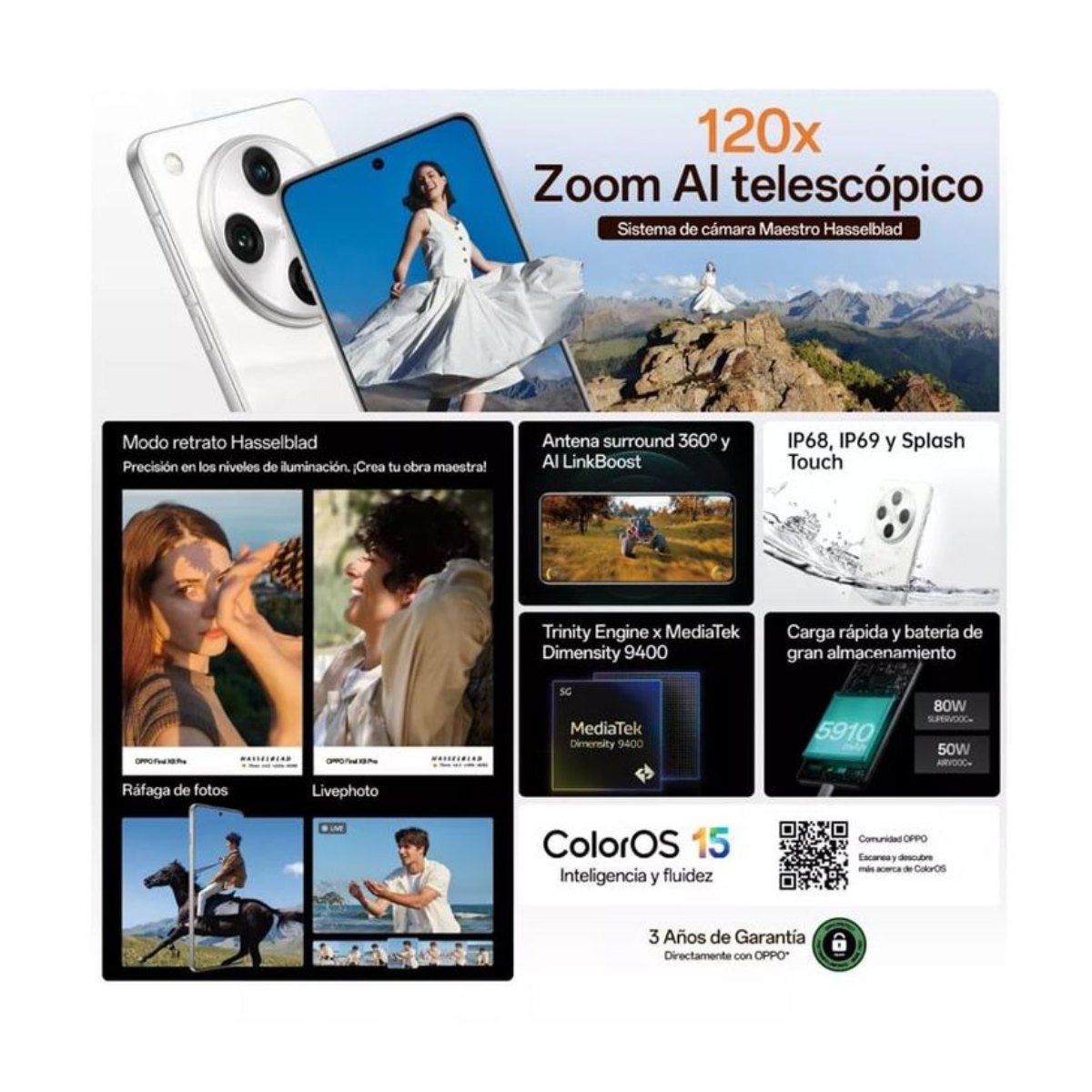 Celular OPPO Find X8 Pro 5G 16GB 512GB - Negro CPH2659
