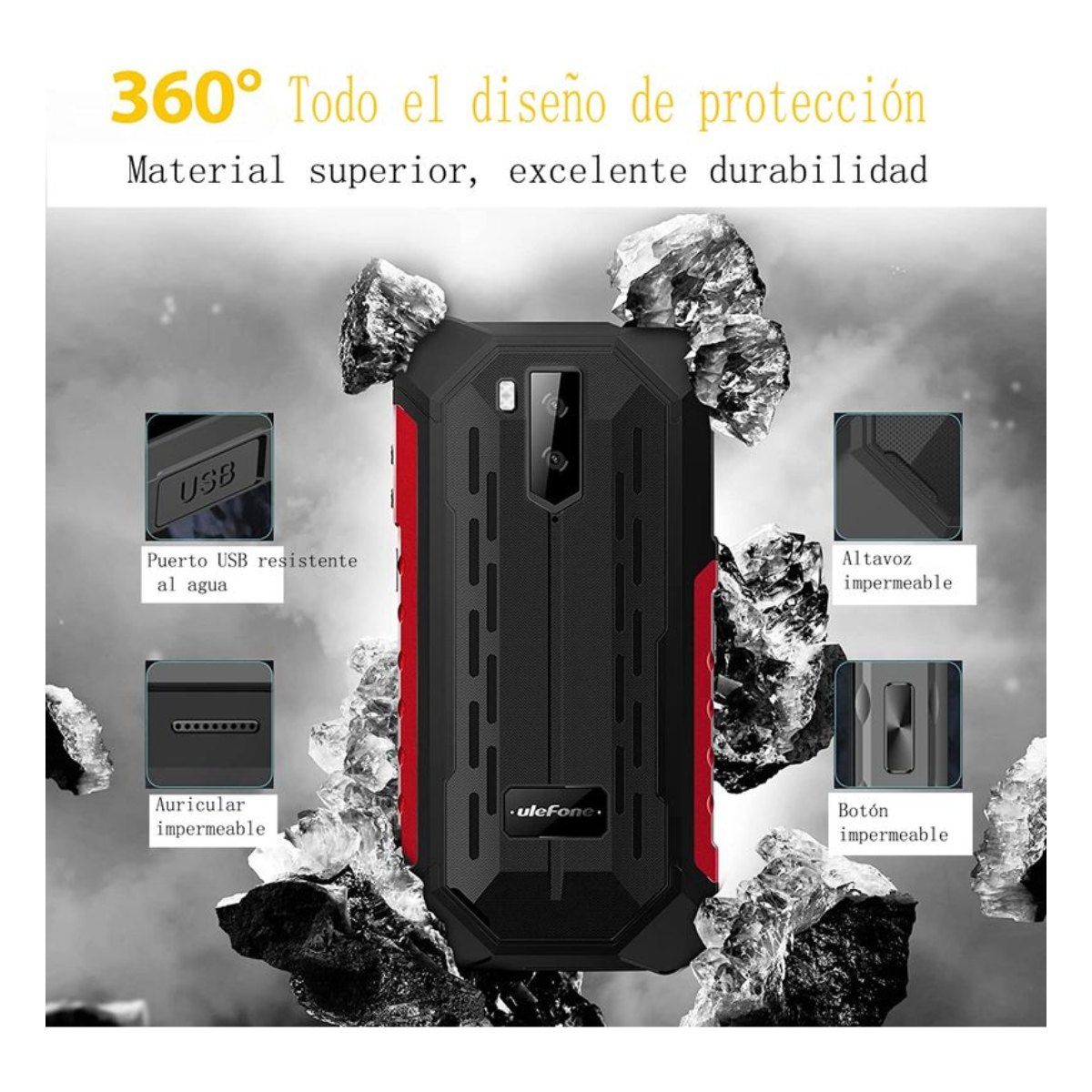 Celular Ulefone Armor X9 3GB + 32GB - Rojo