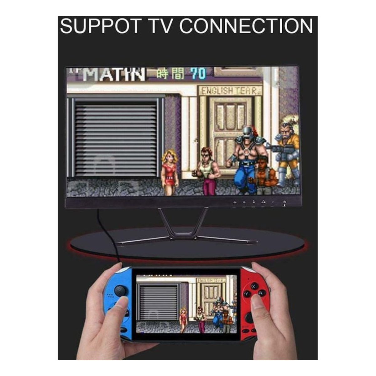 Consola retro x12 plus 16GB con 7 pulgadas pantalla- Azul