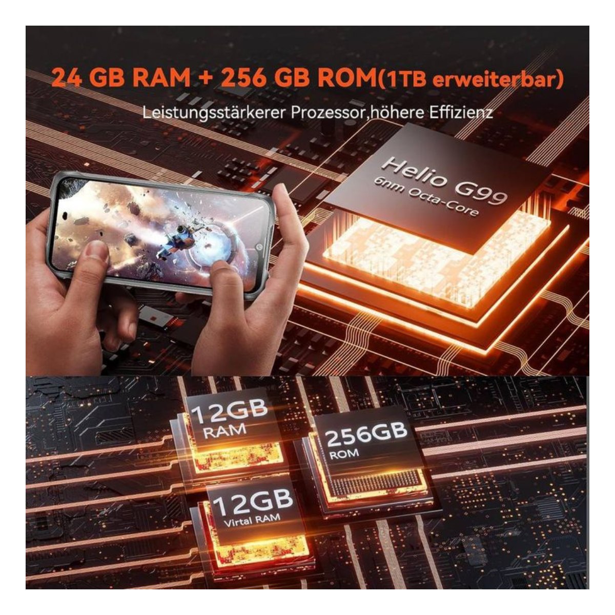 Cubot KingKong 9 24GB+256GB-Negro