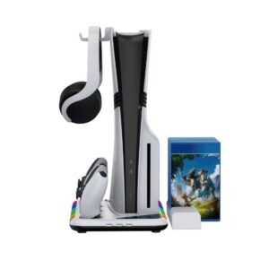 DOBE Base de Carga y Enfriamiento para PS5 / PS5 Slim / PS5 Pro Luz RGB