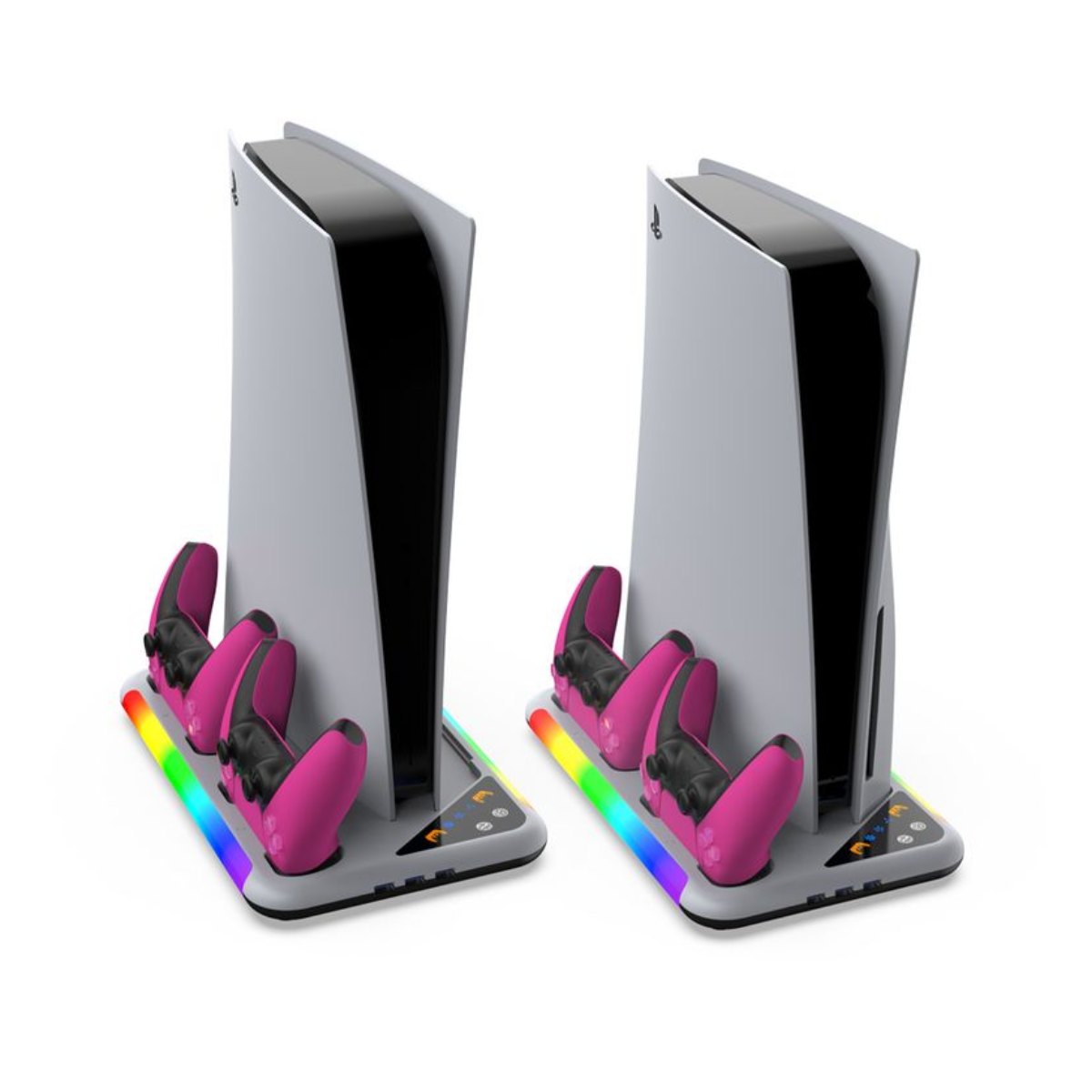 DOBE Base de Carga y Enfriamiento para PS5 / PS5 Slim / PS5 Pro Luz RGB