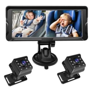 Doble Cámara Coche Bebé Asiento Trasero, Pantalla HD de 7 Pulgadas 1080p para vehículos