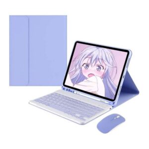 Funda con Teclado para samsung Tab S10+ S9FE+ S9+S8+ S7FE S7 con ratón-morado