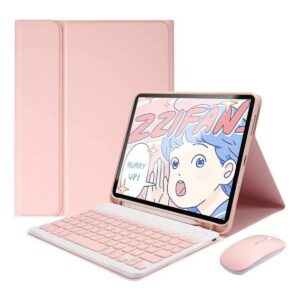 Funda con Teclado para samsung Tab S10+ S9FE+ S9+S8+ S7FE S7 con ratón-rosa