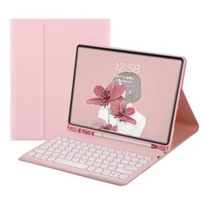 Funda con teclado y mouse para Galaxy Tab S7 o S8 Plus - Rosada