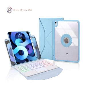 Funda giratoria con teclado para iPad Air 4 o 5 - Azul.