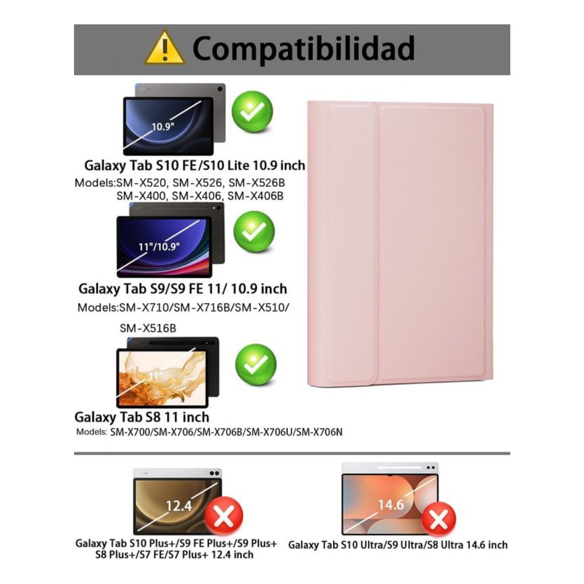 Funda Teclado de Español Ñ para Samsung S10Lite y S10FE y S9FE S9 S8
