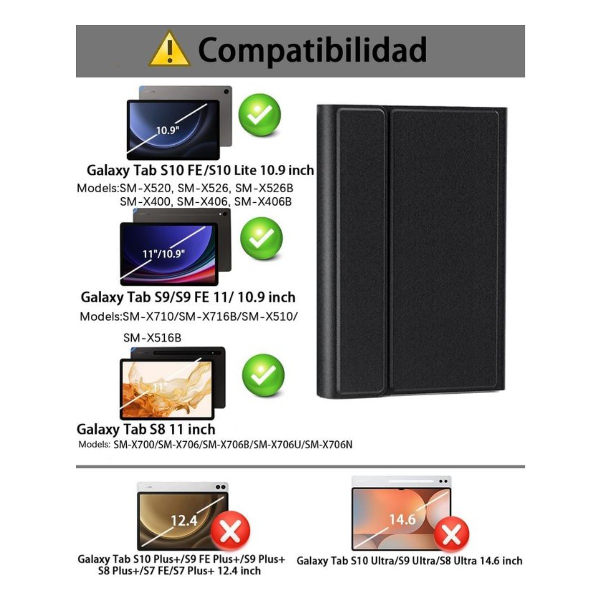 Funda Teclado de Español Ñ para Samsung S10Lite y S10FE y S9FE S9 S8