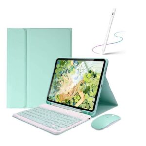 Funda Teclado y mouse de Español para iPad 10.9 10ª y iPad A16-Lverde