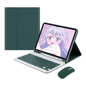 Funda Teclado y mouse de Español para iPad 10.9 10ª y iPad A16-Verde