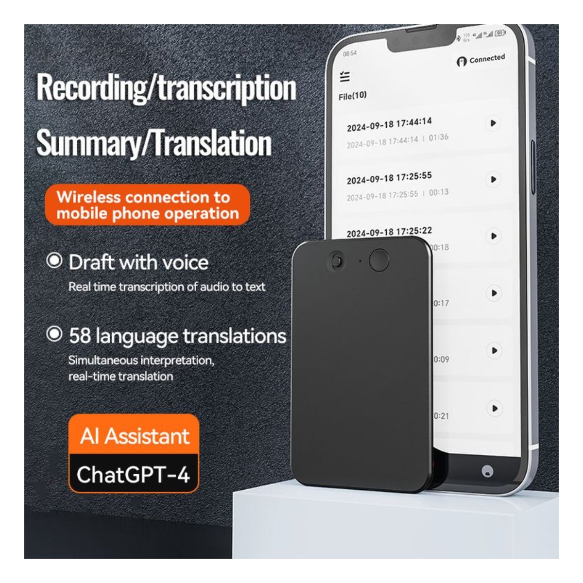 Grabadora De Voz Inteligente Ai Chatgpt-4o Voi De 32 Gb Con