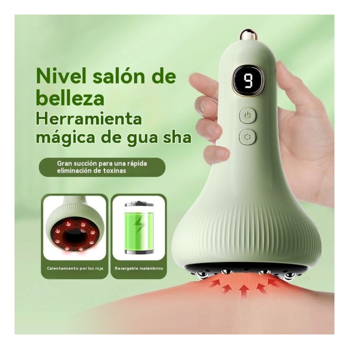 Guasha eléctrica portátil con calor y vacío