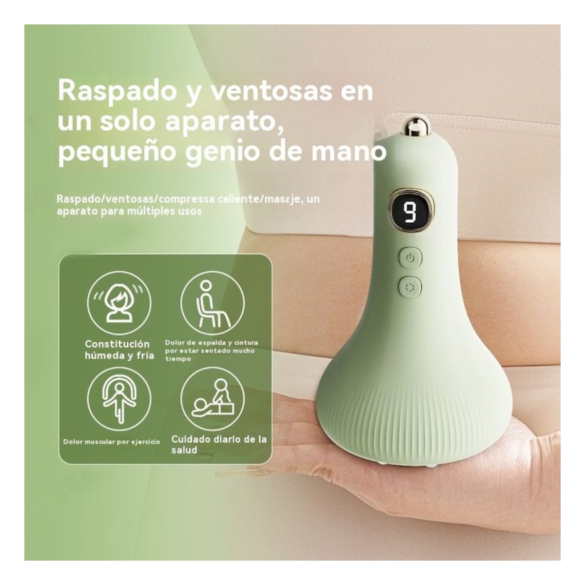 Guasha eléctrica portátil con calor y vacío