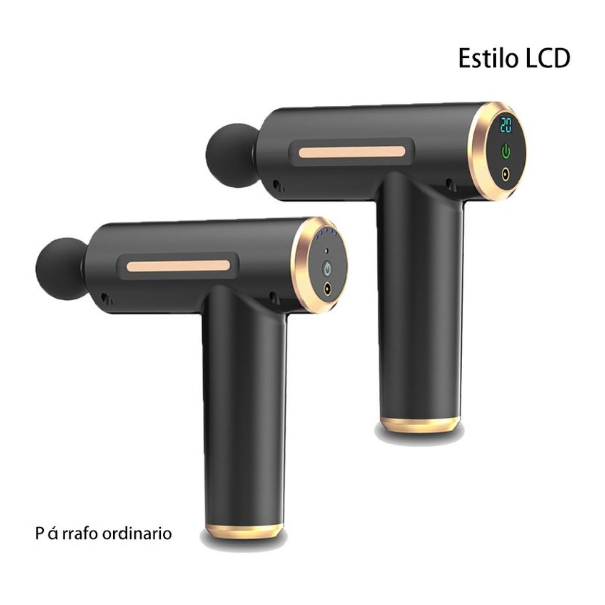 M5 Pistola de Masaje Muscular Recargable con Vibración-Negro