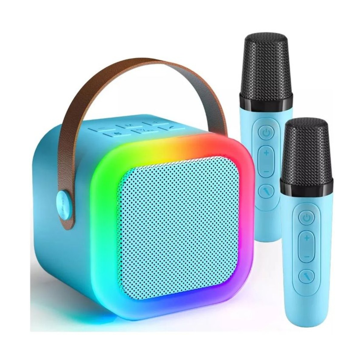 Máquina De Karaoke Mertto Altavoz Bluetooth Para Niños 2 Micrófonos Color Azul