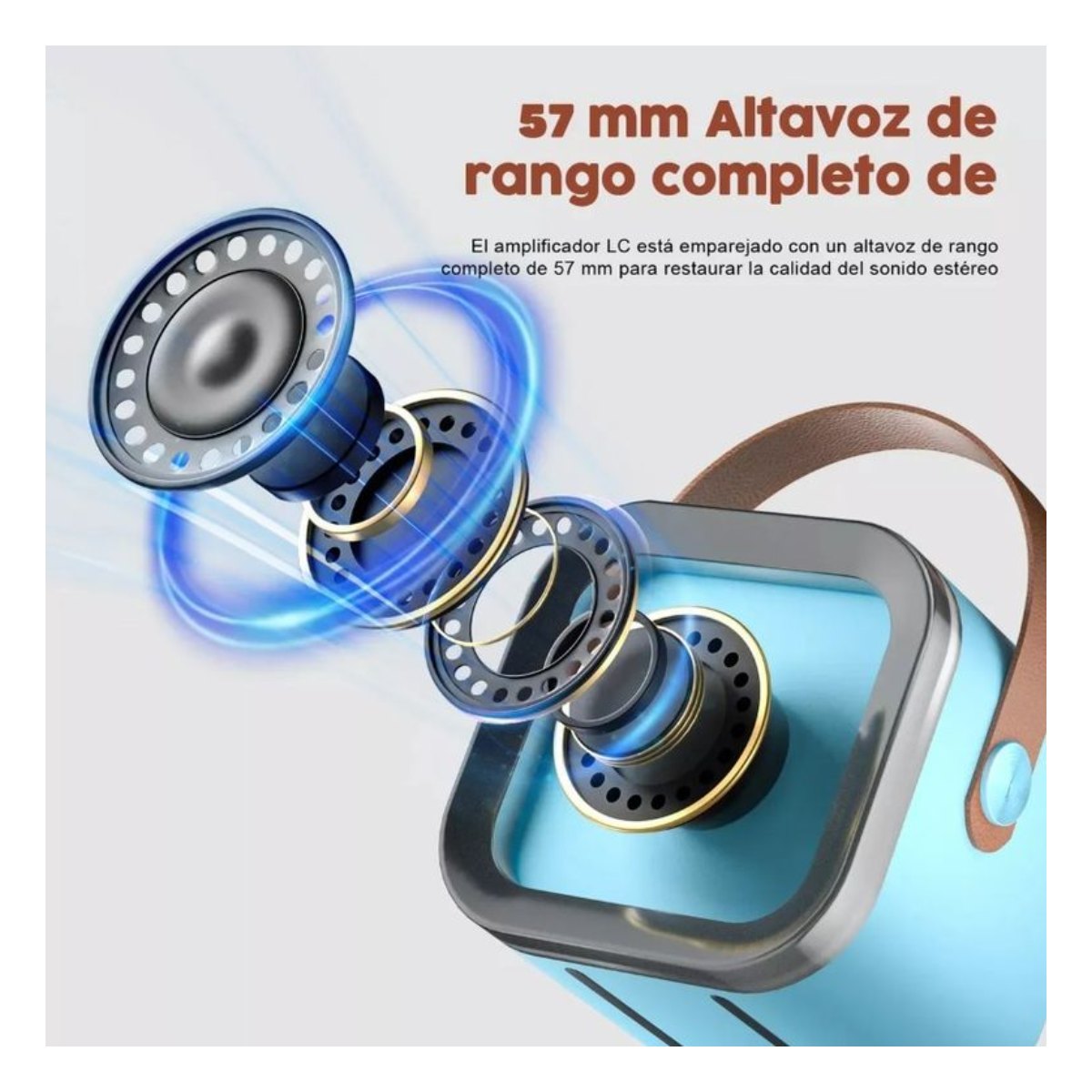 Máquina De Karaoke Mertto Altavoz Bluetooth Para Niños 2 Micrófonos Color Azul