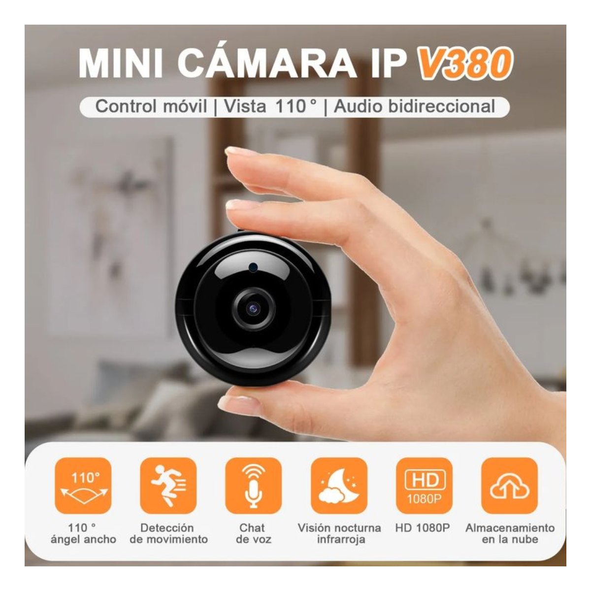 Mini Cámara V380 Pro Wifi Inalámbrica 1080p Visión Nocturna