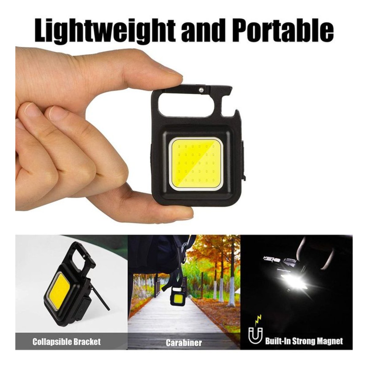 Mini linterna recargable con llavero - Pack de 2