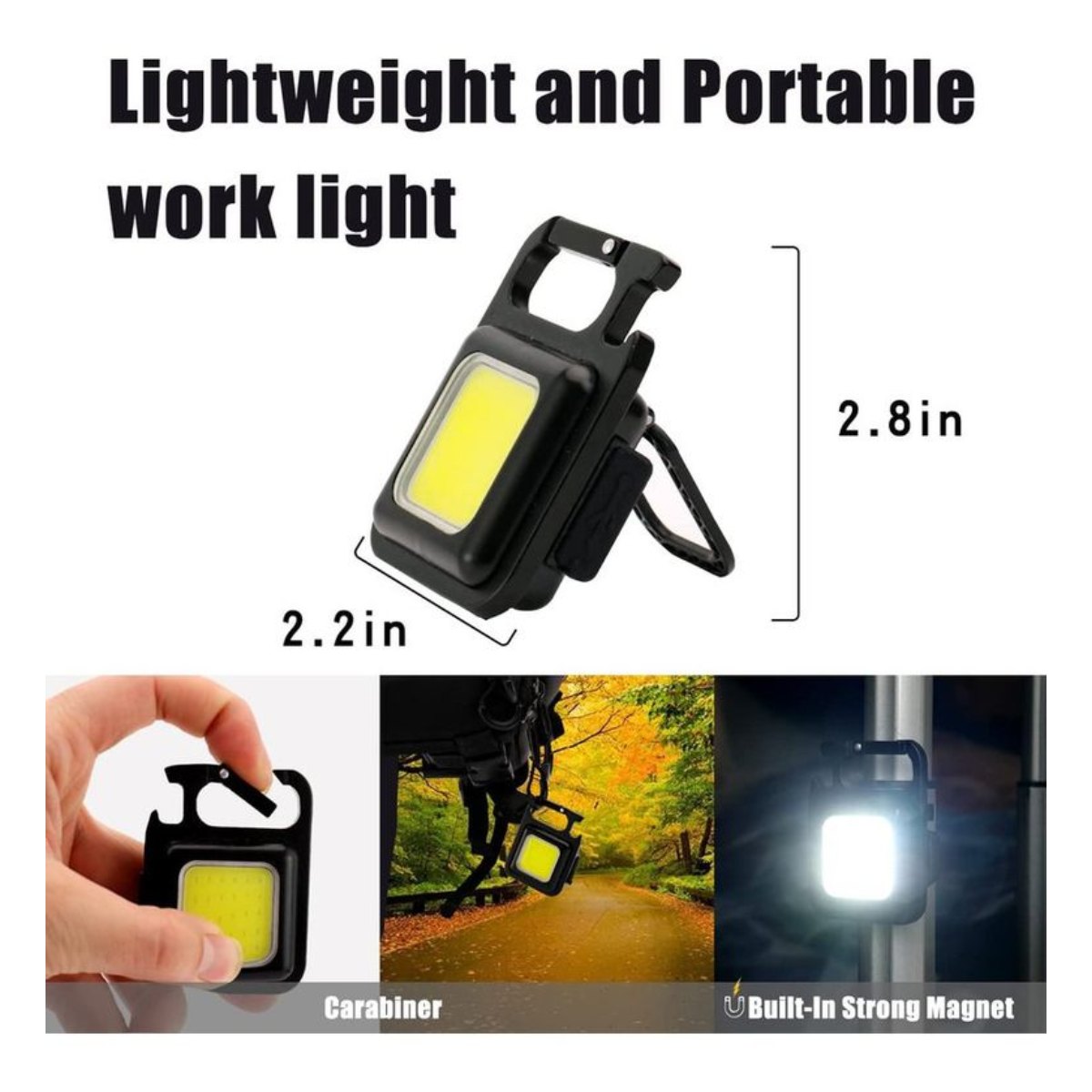 Mini linterna recargable con llavero - Pack de 2