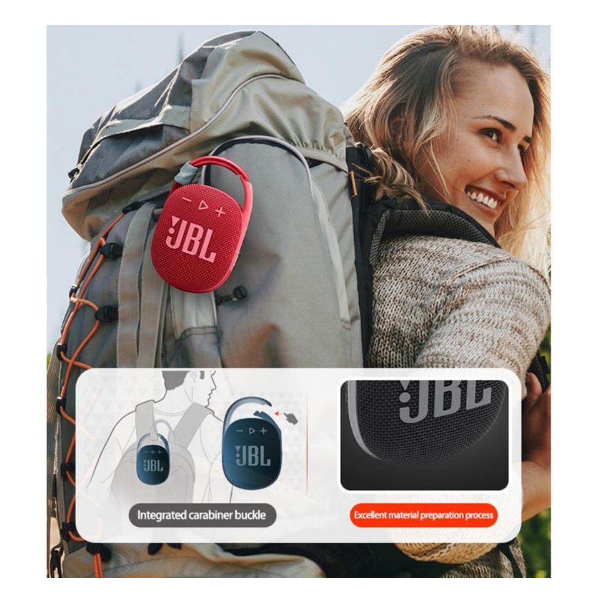 Parlante Bluetooth JBL Clip 4 Gris