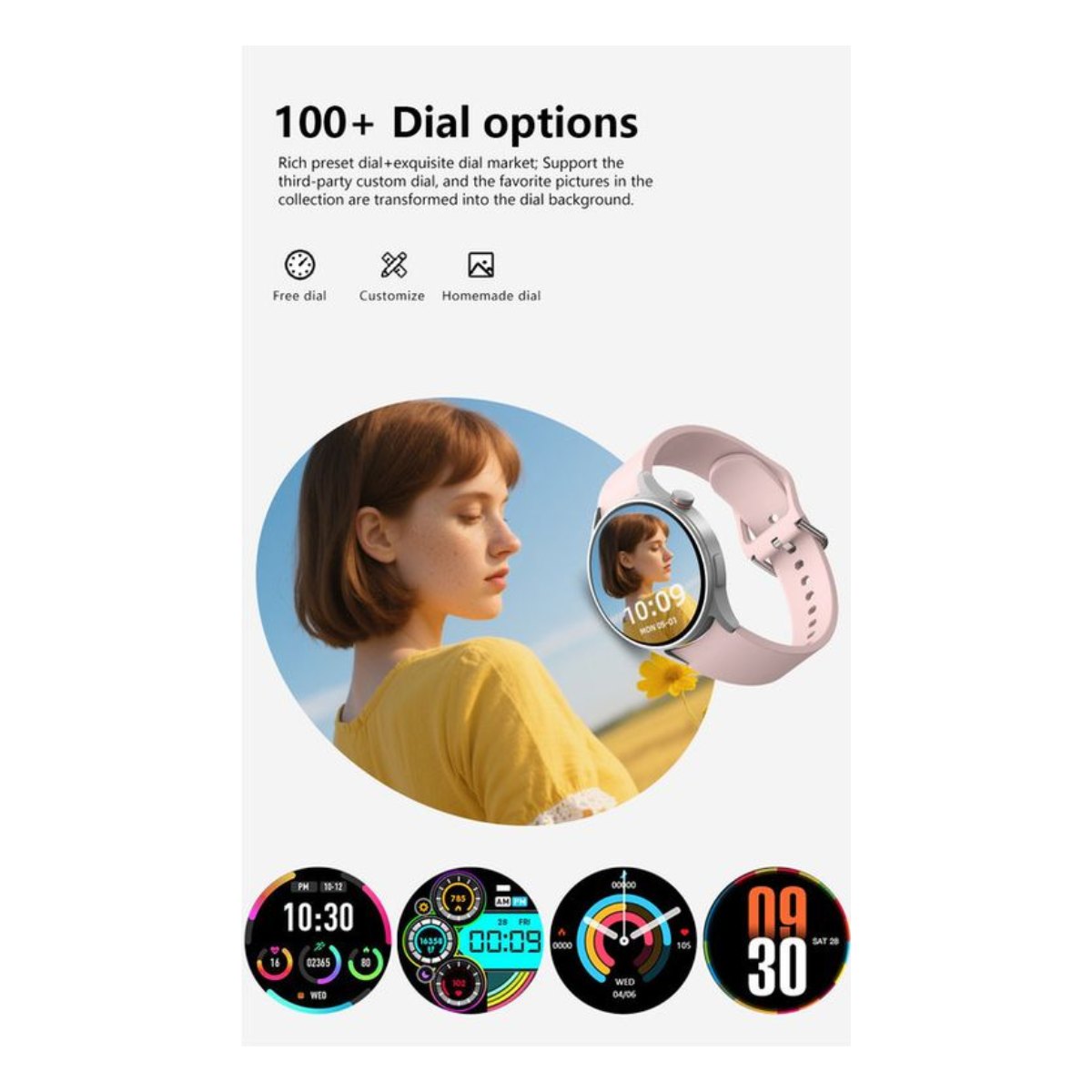 Reloj inteligente de moda y Audífonos Redmi AirDots 2 Rosa