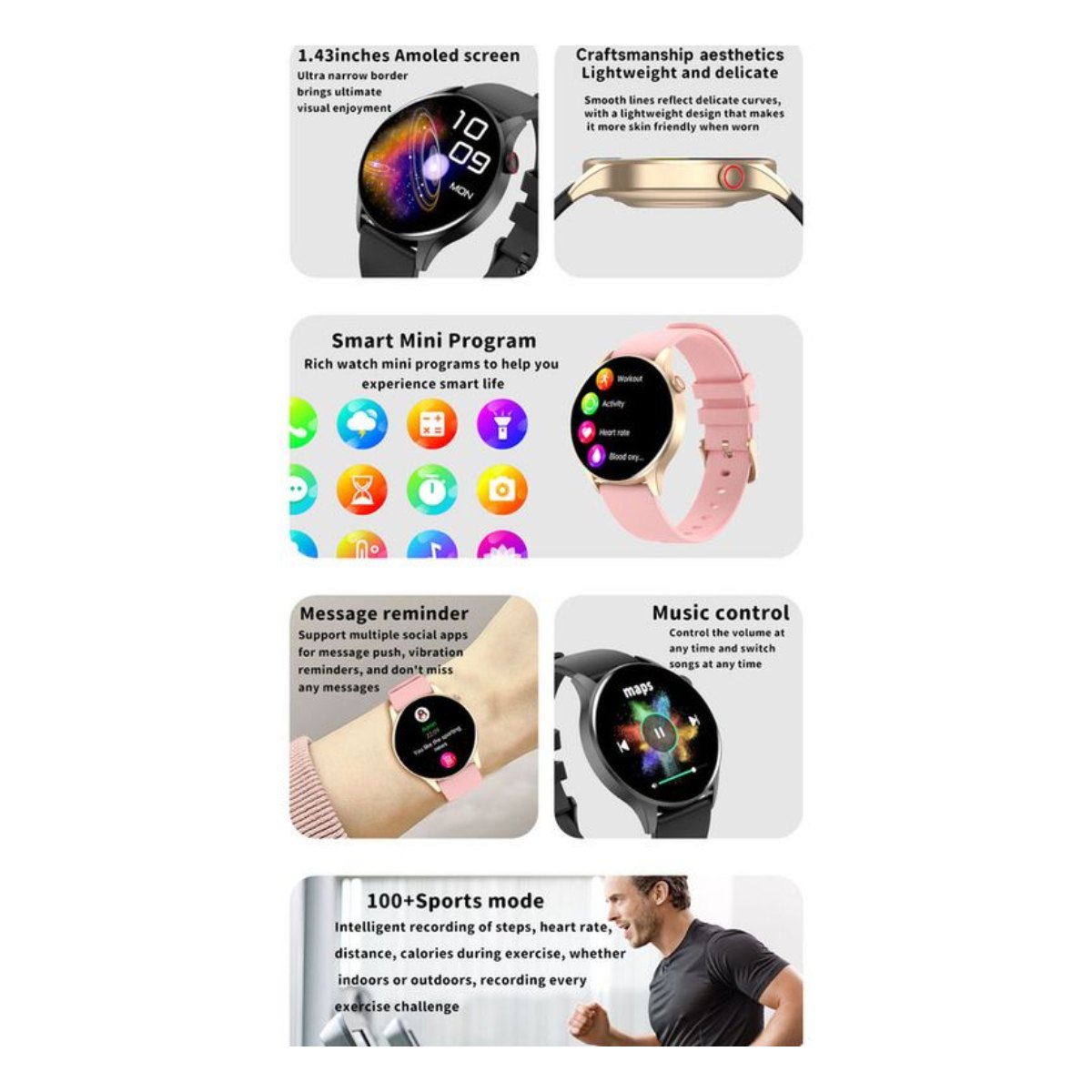 Reloj inteligente deportivo Y85+Redmi AirDots 2 y Estuche -Blanquecino