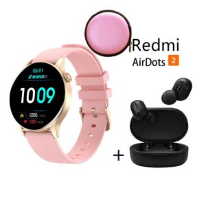 Reloj inteligente deportivo Y85 + Redmi AirDots 2 y Estuche - Rosa