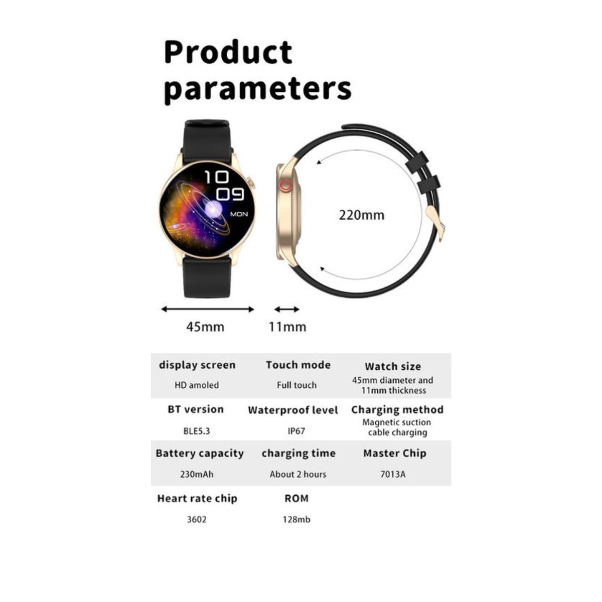 Reloj inteligente deportivo Y85 + Redmi AirDots 2 y Estuche - Rosa