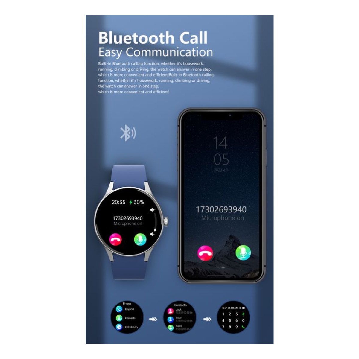 Reloj inteligente Y80 Rosa Smartwatch y Audífonos Lenovo TA140