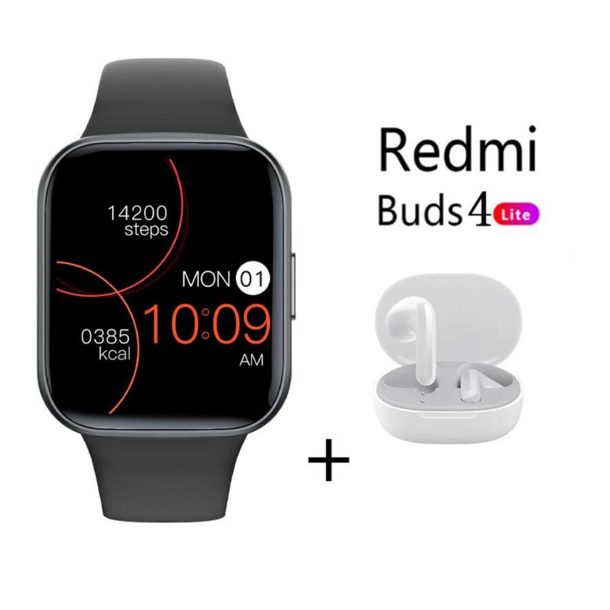 Reloj inteligente Y83 Negro + xiaomi Redmi Buds 4 Lite - Blanco