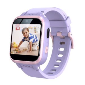 Reloj multifuncional para teléfono con juegos para niños-púrpura
