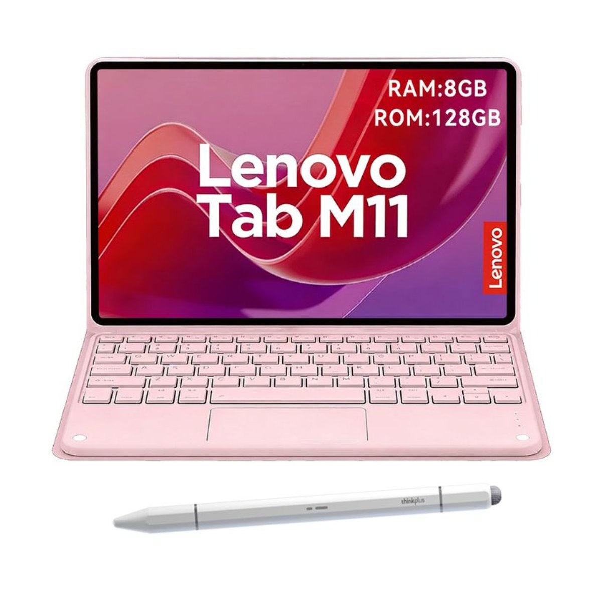 Tablet Lenovo M11 K10 8GB+128GB WiFi 11+Teclado Rosa+Lápiz táctil