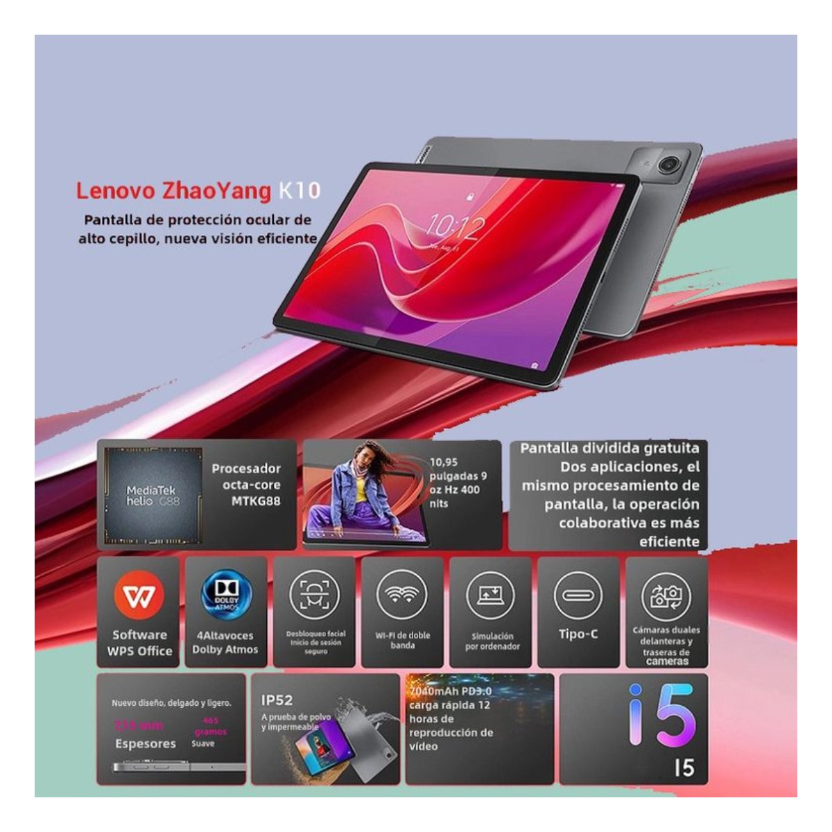 Tablet Lenovo M11 K10 8GB+128GB WiFi 11 y Lápiz