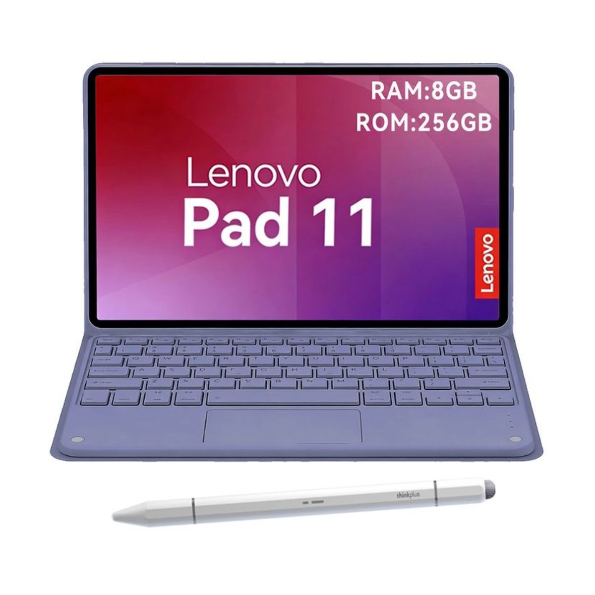 Tablet Lenovo Pad 11 2025 8+256GB 11" WIFI 2.5K-Gris+Teclado Púrpura+Lápiz táctil
